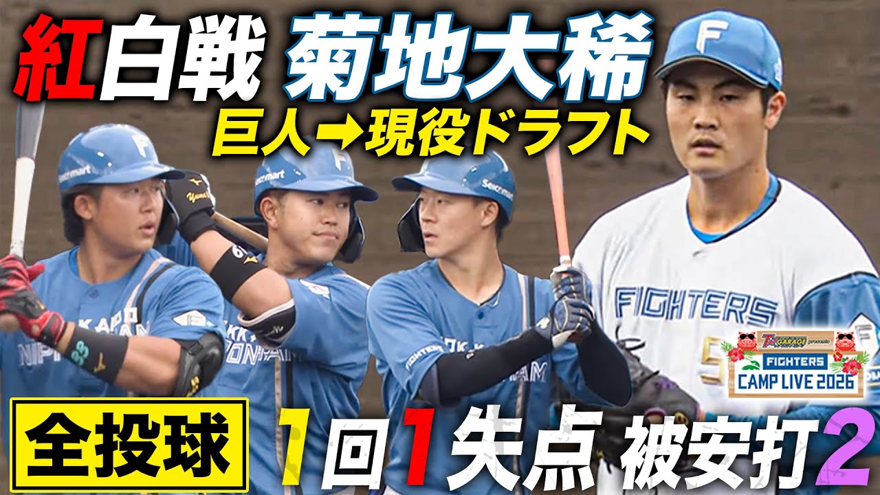 巨人から現役ドラフト加入の菊地大稀が紅白戦登板！