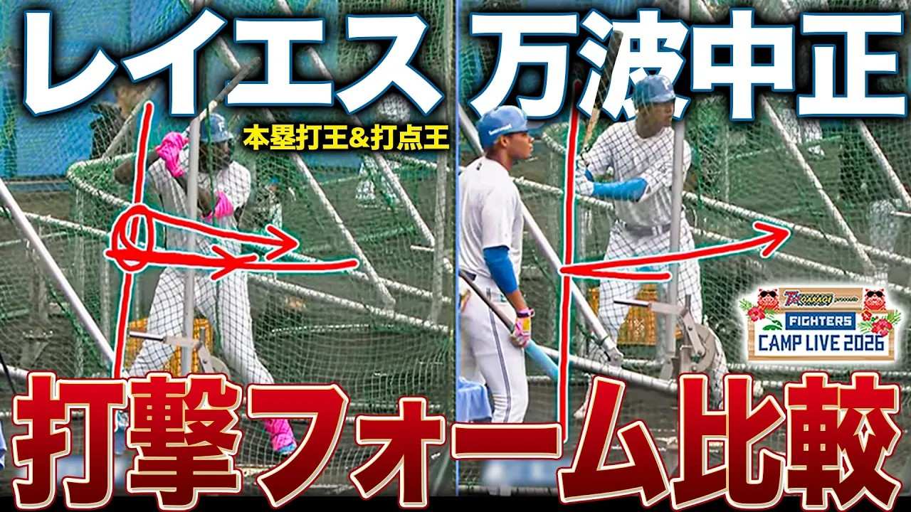 レイエス＆万波中正 打撃フォーム比較「(レイエスは)自分の間合いで打っている」